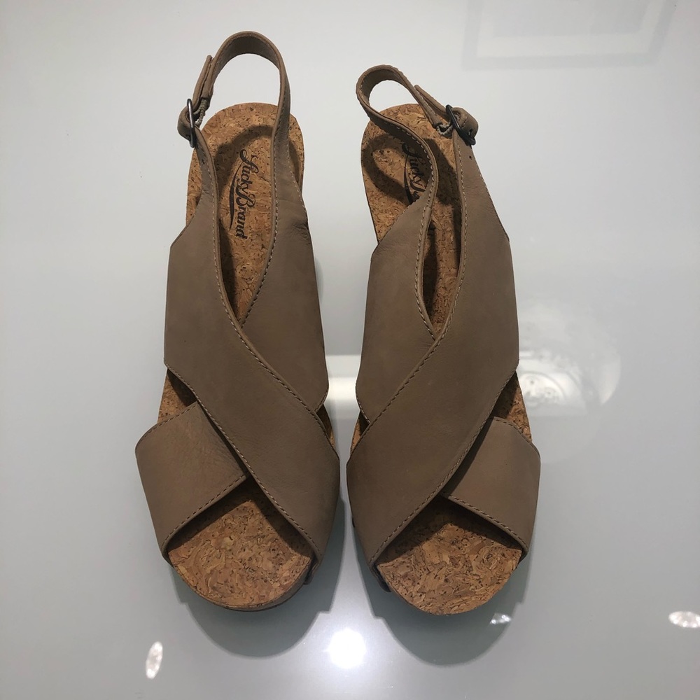 LUCKY BRAND Cork Suede Wedge Sandals - Picture 8 of 14